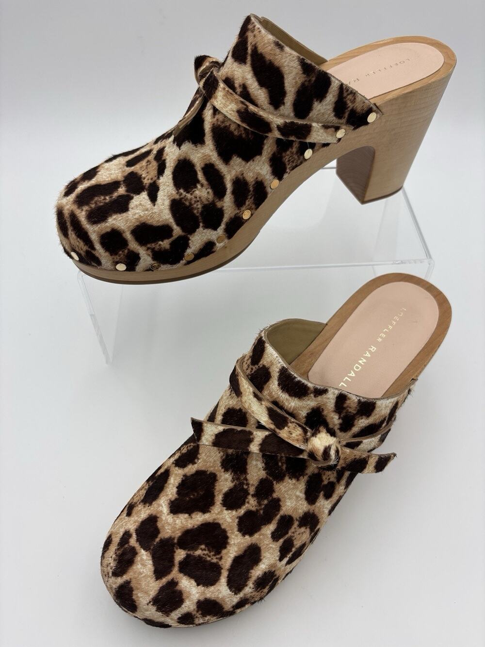 Loeffler Randall Clogs Ponyhair Animal Print Size 9 Fur Mules